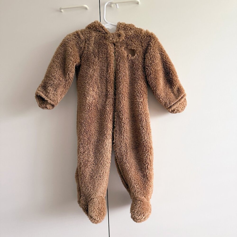 Carters 9M Teddy Bear Brown Baby Bodysuit Zip Fleece